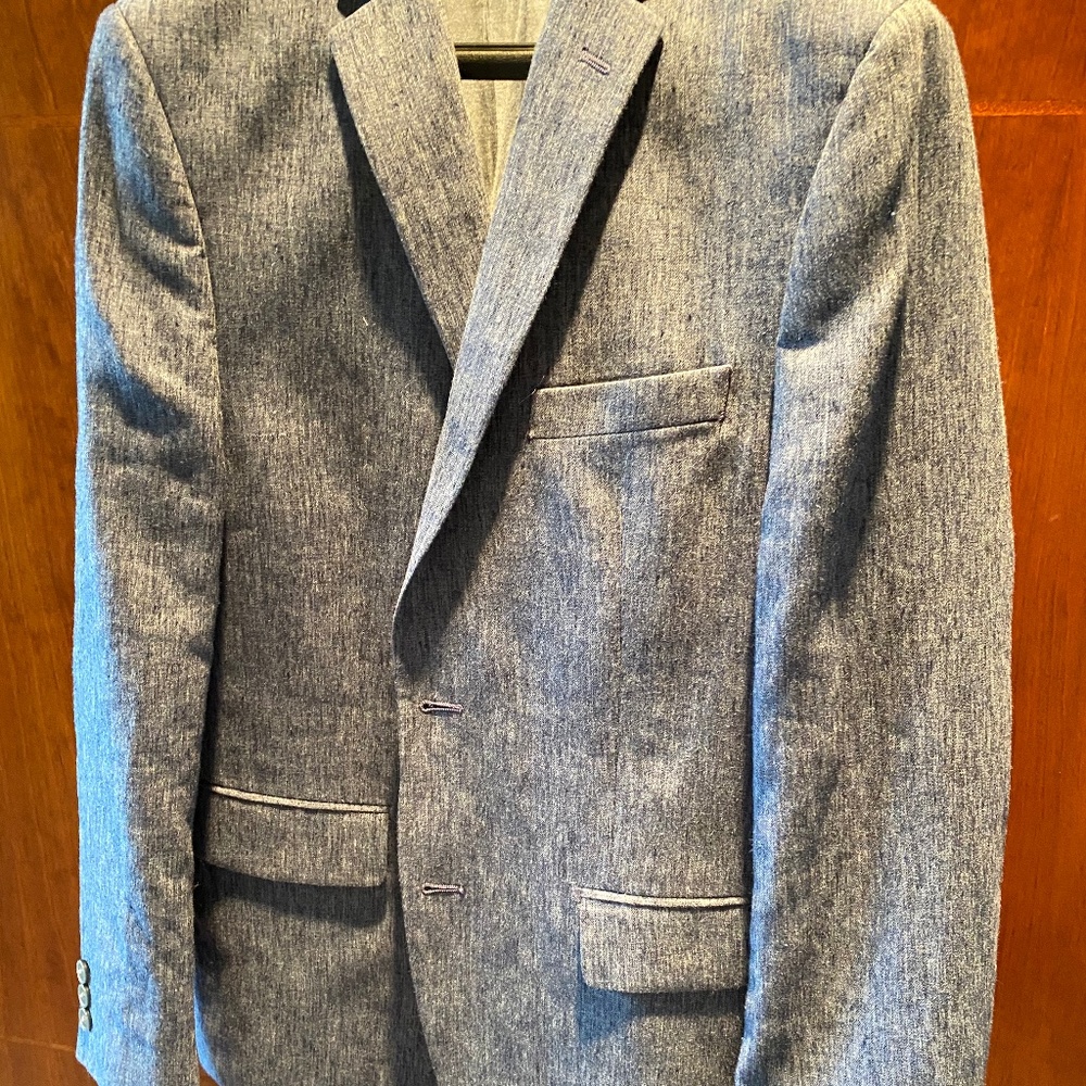 Boys Size 18R Blue Linen Blend Ralph Lauren Blazer